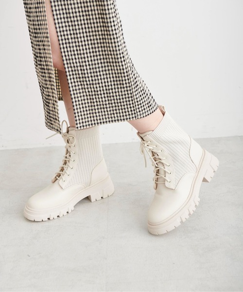 FREE'S MART(フリーズマート)の「◆レースアップブーツ(ブーツ・レディース・ブラック/ホワイト・MEDIUM/SMALL)」の10枚目の写真