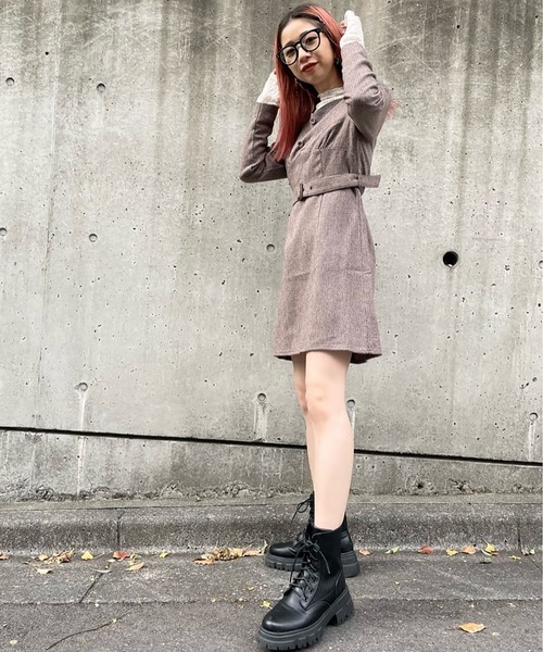 FREE'S MART(フリーズマート)の「◆レースアップブーツ(ブーツ・レディース・ブラック/ホワイト・MEDIUM/SMALL)」の5枚目の写真