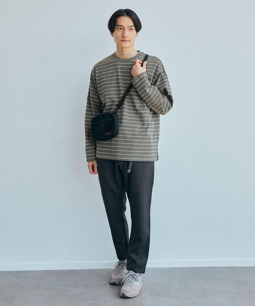 green label relaxing（グリーンレーベルリラクシング）の「ミラノボーダー クルーネック 長袖 カットソー（Tシャツ/カットソー・メンズ・ライトグレー/オリーブ/ダークグレー・S/M/L/XL）」の6枚目の写真