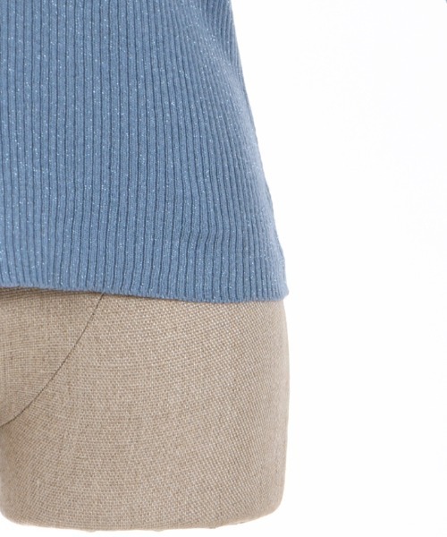 axes femme POETIQUE（アクシーズファムポエティック）の「チャイナボタンラメニットプルオーバー（Tシャツ/カットソー・レディース・ブラック/ブルー/ピンク・MEDIUM）」の9枚目の写真