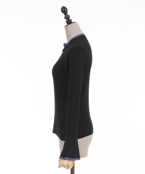 axes femme POETIQUE（アクシーズファムポエティック）の「チャイナボタンラメニットプルオーバー（Tシャツ/カットソー・レディース・ブラック/ブルー/ピンク・MEDIUM）」の15枚目の写真