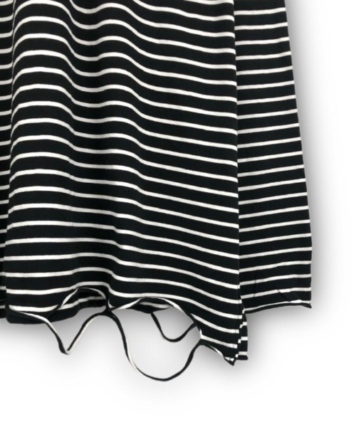 XU（エックスユー）の「【XU】stripe damage long sleeve tee / 【エックスユー】ストライプダメージ長袖Ｔシャツ（Tシャツ/カットソー・メンズ・ホワイト×ブラック・ONE SIZE）」の5枚目の写真