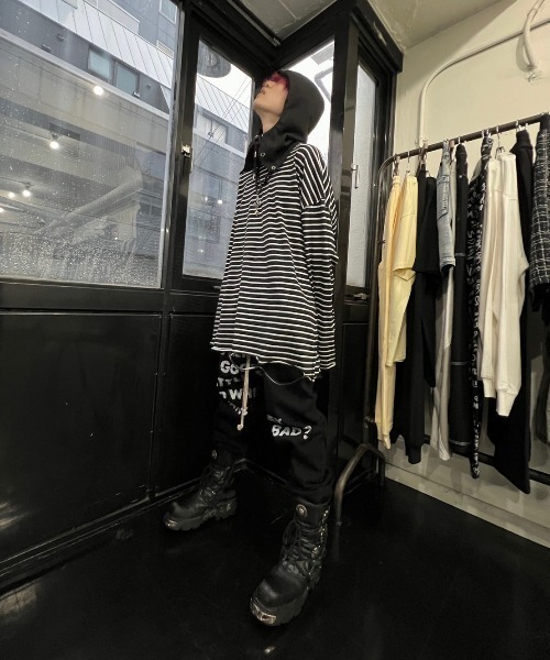XU】stripe damage long sleeve tee（Tシャツ/カットソー）｜XU