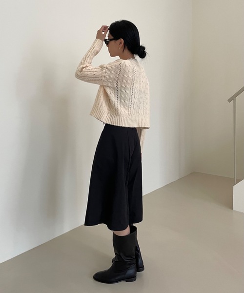 Didot.showroom（ディドット ショールーム）の「ケーブル編みニットカーディガン（カーディガン/ボレロ・レディース・ネイビー/モカ/オートミール/チャコール/ピンク・FREE）」の18枚目の写真