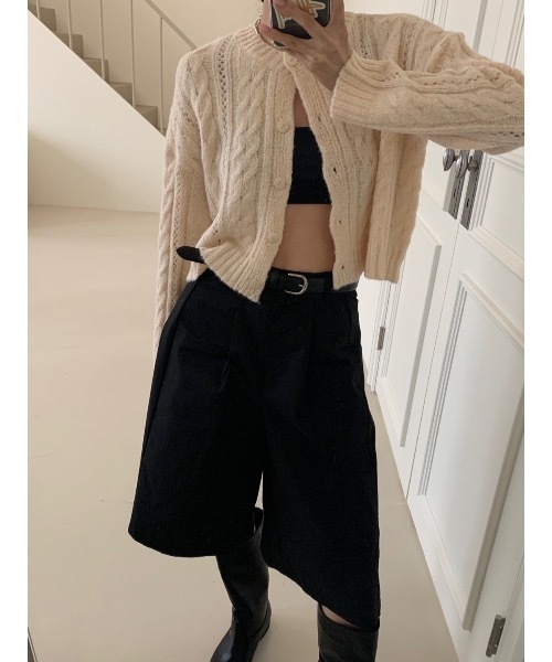 Didot.showroom（ディドット ショールーム）の「ケーブル編みニットカーディガン（カーディガン/ボレロ・レディース・ネイビー/モカ/オートミール/チャコール/ピンク・FREE）」の21枚目の写真