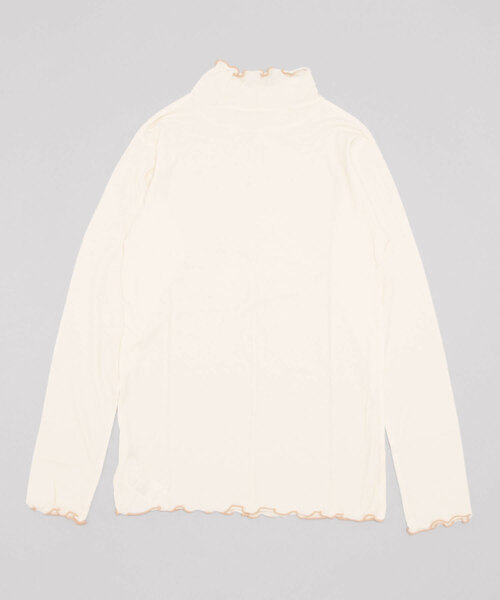 Samansa Mos2（サマンサ モスモス）の「シアー配色メローカットソー（Tシャツ/カットソー・レディース・オレンジ/グリーン/チャコール/キナリ・ﾌﾘ-）」の5枚目の写真