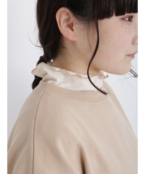 Samansa Mos2（サマンサ モスモス）の「シアー配色メローカットソー（Tシャツ/カットソー・レディース・オレンジ/グリーン/チャコール/キナリ・ﾌﾘ-）」の2枚目の写真