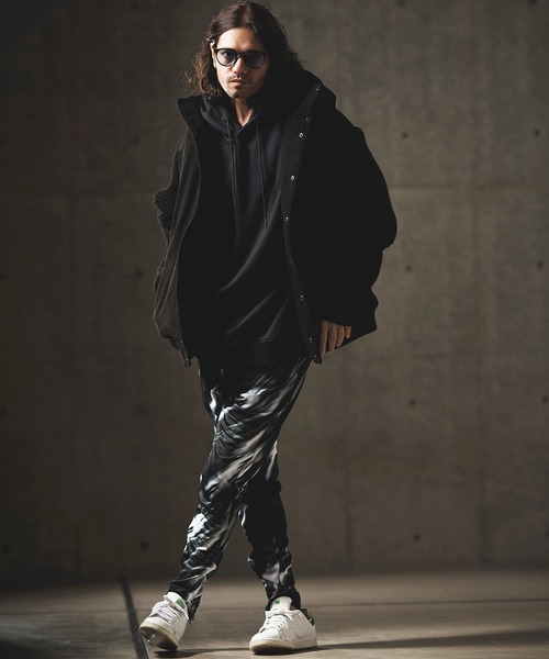 GLIMCLAP（グリムクラップ）の「mj8919-Fake mouton × boa fabric hooded blouson ブルゾン（ブルゾン・メンズ・キャメル/ブラック・L/M/S）」の14枚目の写真