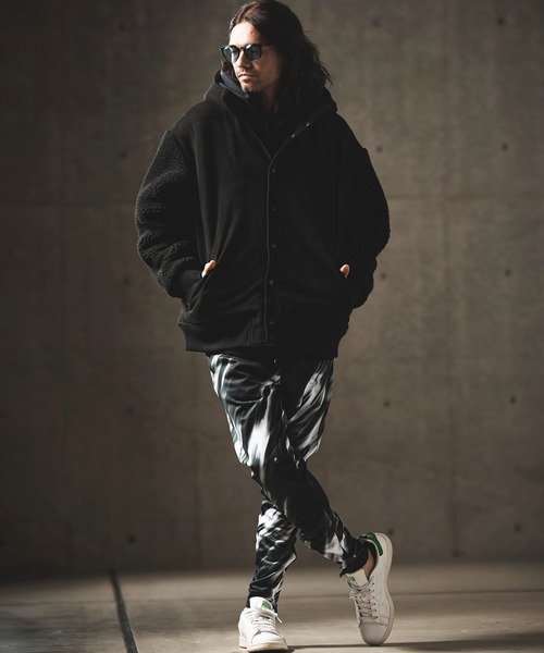 GLIMCLAP（グリムクラップ）の「mj8919-Fake mouton × boa fabric hooded blouson ブルゾン（ブルゾン・メンズ・キャメル/ブラック・L/M/S）」の15枚目の写真