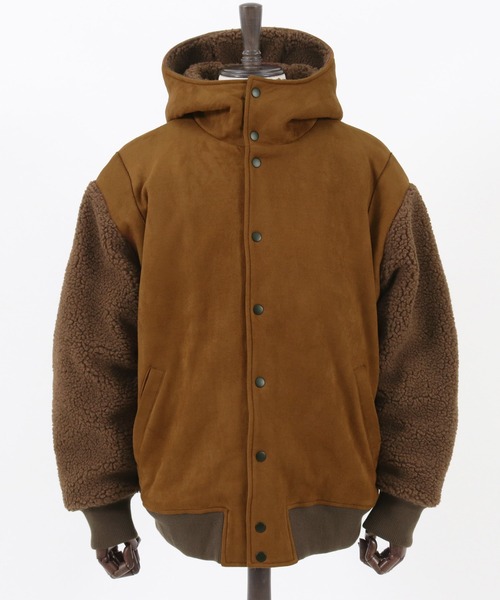 GLIMCLAP（グリムクラップ）の「mj8919-Fake mouton × boa fabric hooded blouson ブルゾン（ブルゾン・メンズ・キャメル/ブラック・L/M/S）」の18枚目の写真