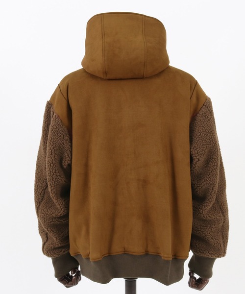 GLIMCLAP（グリムクラップ）の「mj8919-Fake mouton × boa fabric hooded blouson ブルゾン（ブルゾン・メンズ・キャメル/ブラック・L/M/S）」の19枚目の写真