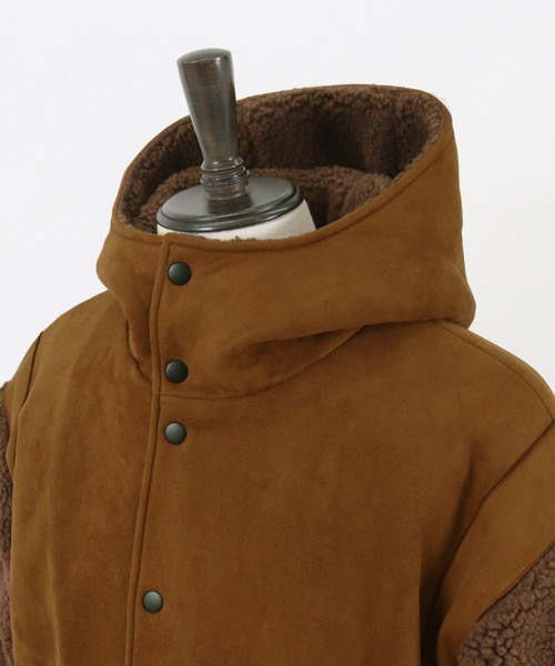 GLIMCLAP（グリムクラップ）の「mj8919-Fake mouton × boa fabric hooded blouson ブルゾン（ブルゾン・メンズ・キャメル/ブラック・L/M/S）」の20枚目の写真