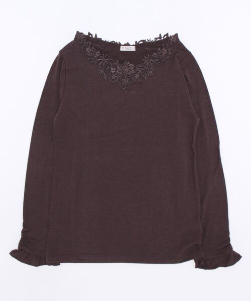 axes femme(アクシーズファム)の「モチーフレースインナー(Tシャツ/カットソー・レディース・ブラック/ピンク/キナリ/ダークブラウン/ブルー・FREE)」の4枚目の写真