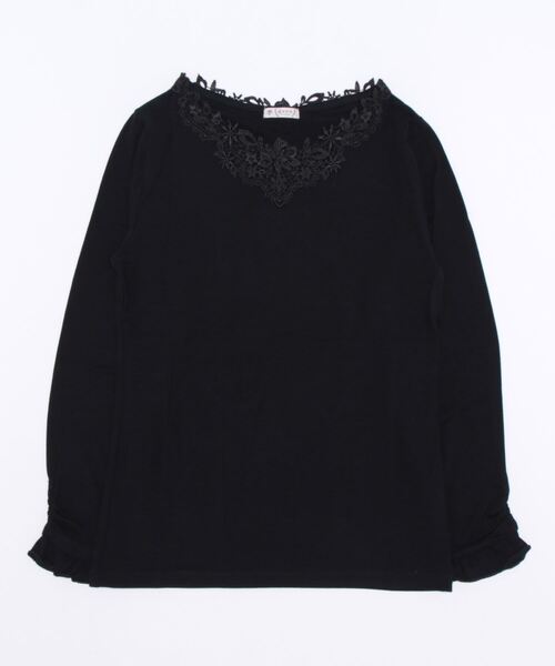axes femme(アクシーズファム)の「モチーフレースインナー(Tシャツ/カットソー・レディース・ブラック/ピンク/キナリ/ダークブラウン/ブルー・FREE)」の3枚目の写真