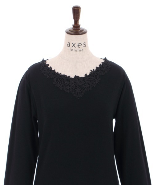 axes femme(アクシーズファム)の「モチーフレースインナー(Tシャツ/カットソー・レディース・ブラック/ピンク/キナリ/ダークブラウン/ブルー・FREE)」の7枚目の写真