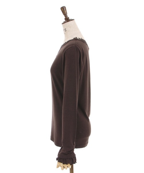 axes femme(アクシーズファム)の「モチーフレースインナー(Tシャツ/カットソー・レディース・ブラック/ピンク/キナリ/ダークブラウン/ブルー・FREE)」の13枚目の写真
