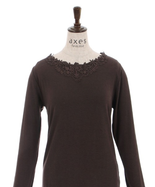 axes femme(アクシーズファム)の「モチーフレースインナー(Tシャツ/カットソー・レディース・ブラック/ピンク/キナリ/ダークブラウン/ブルー・FREE)」の15枚目の写真