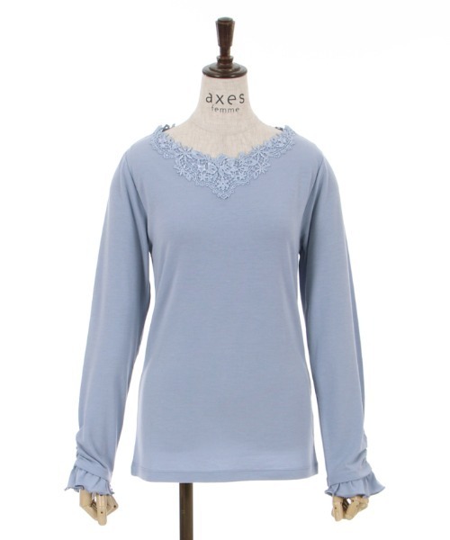 axes femme(アクシーズファム)の「モチーフレースインナー(Tシャツ/カットソー・レディース・ブラック/ピンク/キナリ/ダークブラウン/ブルー・FREE)」の20枚目の写真