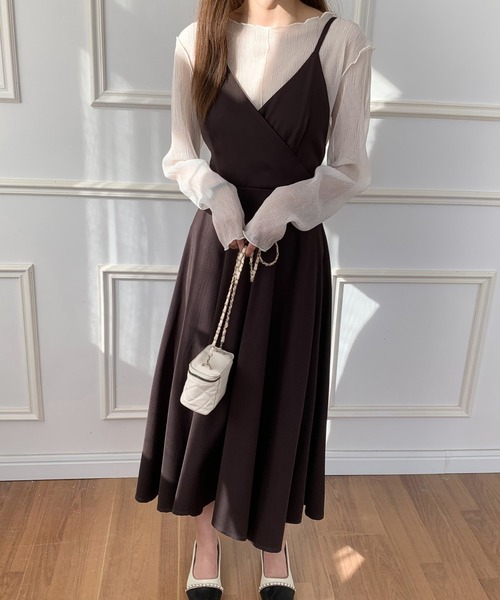 ECLIN（エクラン）の「バックリボンAラインフレアワンピース（ワンピース・レディース・ダークグリーン/ダークブラウン/ベージュ/カーキ/ブラック/モカ・S/M/L）」の12枚目の写真