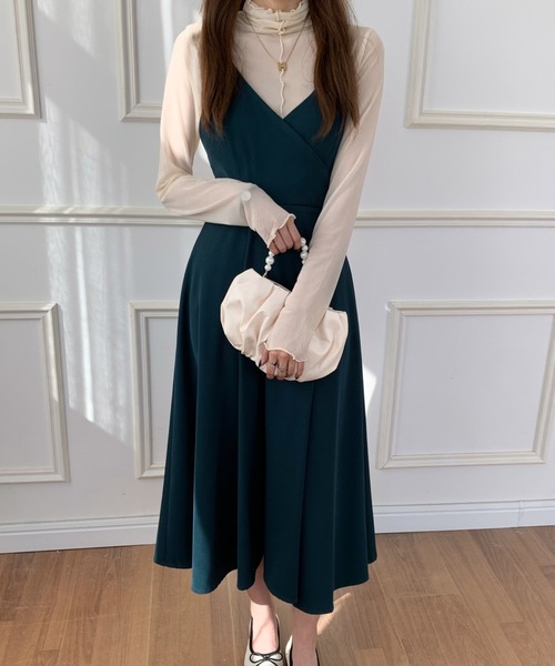 ECLIN（エクラン）の「バックリボンAラインフレアワンピース（ワンピース・レディース・ダークグリーン/ダークブラウン/ベージュ/カーキ/ブラック/モカ・S/M/L）」の22枚目の写真