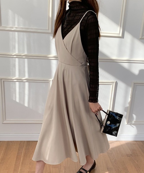 ECLIN（エクラン）の「バックリボンAラインフレアワンピース（ワンピース・レディース・ダークグリーン/ダークブラウン/ベージュ/カーキ/ブラック/モカ・S/M/L）」の11枚目の写真