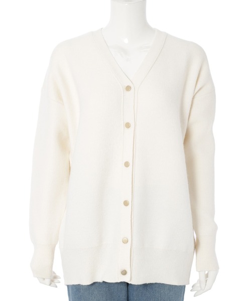 fifth（フィフス）の「金ボタンハイゲージニットカーディガン（カーディガン/ボレロ・レディース・モカ/オフホワイト/ブラック・S/M）」の15枚目の写真