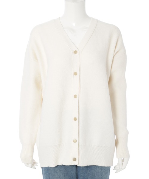 fifth（フィフス）の「金ボタンハイゲージニットカーディガン（カーディガン/ボレロ・レディース・モカ/オフホワイト/ブラック・S/M）」の19枚目の写真