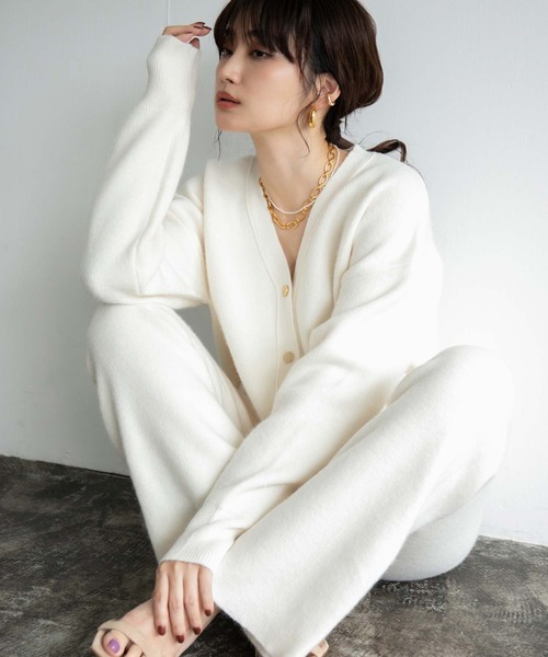 fifth（フィフス）の「金ボタンハイゲージニットカーディガン（カーディガン/ボレロ・レディース・モカ/オフホワイト/ブラック・S/M）」の5枚目の写真