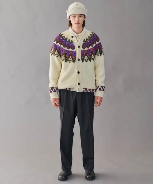 Coohem（コーヘン）の「COOHEM | ノルディックニットカーディガン MEN（カーディガン/ボレロ・メンズ・ホワイト系その他/ブラック系その他・MEDIUM/LARGE）」の4枚目の写真