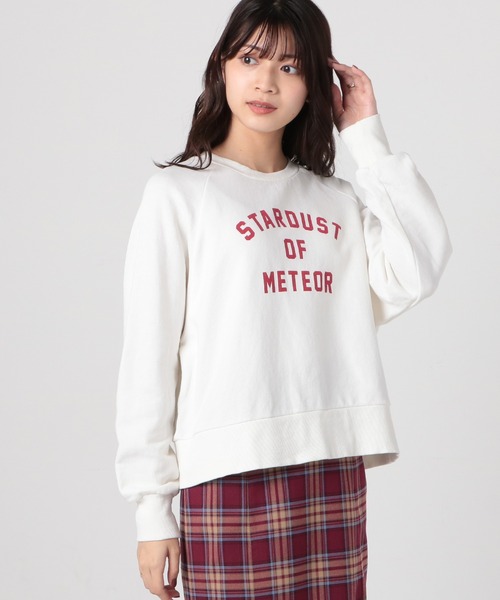 Honeys（ハニーズ）の「ショート丈ゆるトレーナー（スウェット・レディース・レッド/スミクロ/杢グレー/アイボリー・S/M/L）」の7枚目の写真