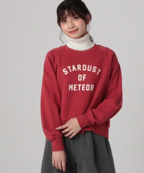 Honeys（ハニーズ）の「ショート丈ゆるトレーナー（スウェット・レディース・レッド/スミクロ/杢グレー/アイボリー・S/M/L）」の20枚目の写真