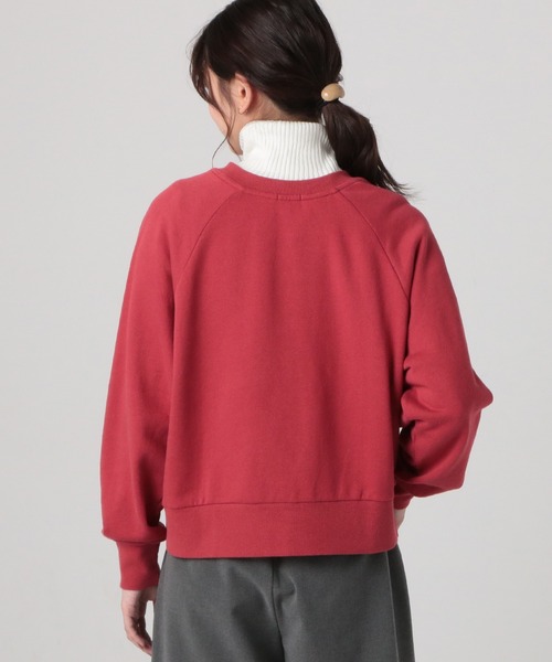 Honeys（ハニーズ）の「ショート丈ゆるトレーナー（スウェット・レディース・レッド/スミクロ/杢グレー/アイボリー・S/M/L）」の21枚目の写真