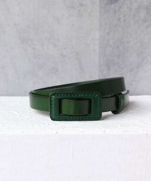 florist（フローリスト）の「【無段階調節可能】【本革】スクエアバックル細ベルト（ベルト・レディース・ダークブラウン/バーガンディー/ブラウン/レッド/グリーン/ブラック/ホワイト/ベージュ・FREE）」の6枚目の写真