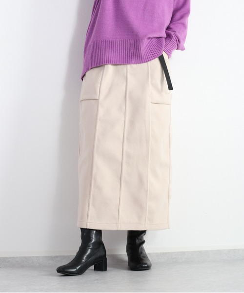 cepo(セポ)の「カットメルトン クライミングスカート(スカート・レディース・オリーブ/オフホワイト・M)」の3枚目の写真