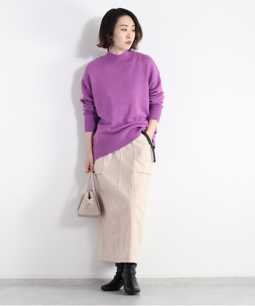 cepo(セポ)の「カットメルトン クライミングスカート(スカート・レディース・オリーブ/オフホワイト・M)」の7枚目の写真