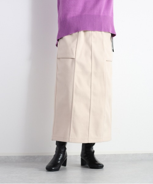 cepo(セポ)の「カットメルトン クライミングスカート(スカート・レディース・オリーブ/オフホワイト・M)」の4枚目の写真
