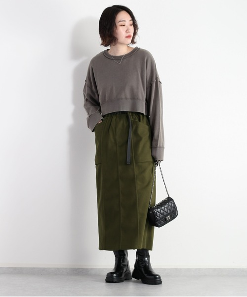 cepo(セポ)の「カットメルトン クライミングスカート(スカート・レディース・オリーブ/オフホワイト・M)」の21枚目の写真