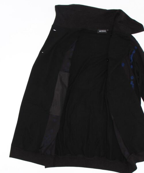 gomme（ゴム）の「鹿の子絞りドット　リブカラージャケット（その他アウター・レディース・チャコールグレー/ブラック・MEDIUM）」の5枚目の写真