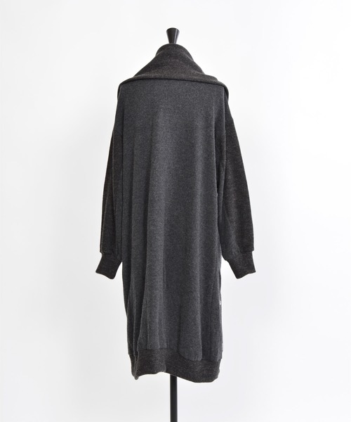 gomme（ゴム）の「鹿の子絞りドット　リブカラージャケット（その他アウター・レディース・チャコールグレー/ブラック・MEDIUM）」の10枚目の写真