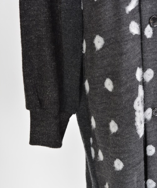 gomme（ゴム）の「鹿の子絞りドット　リブカラージャケット（その他アウター・レディース・チャコールグレー/ブラック・MEDIUM）」の12枚目の写真