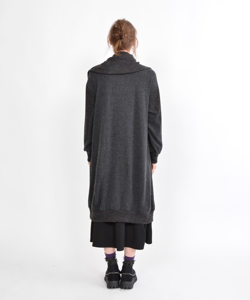 gomme（ゴム）の「鹿の子絞りドット　リブカラージャケット（その他アウター・レディース・チャコールグレー/ブラック・MEDIUM）」の9枚目の写真