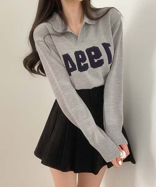 BEIDELLI（ベイデリー）の「[BELLIDE MADE] ビンテージVネックレタリングニット（ニット/セーター・レディース・アイボリー/グレー/ネイビー・FREE）」の21枚目の写真