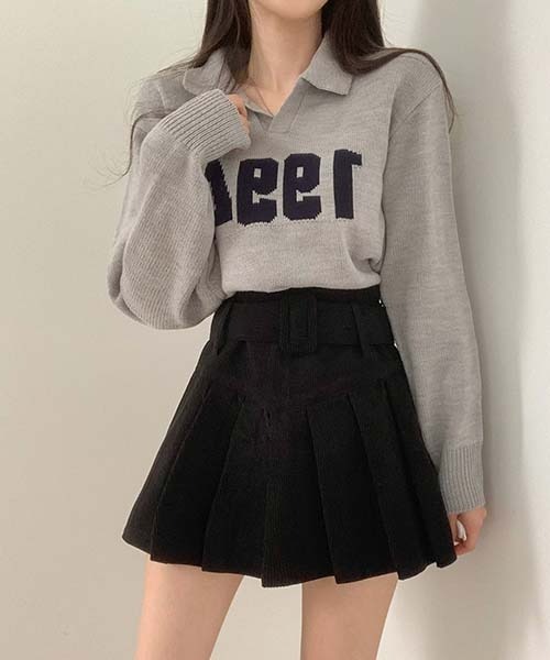 BEIDELLI（ベイデリー）の「[BELLIDE MADE] ビンテージVネックレタリングニット（ニット/セーター・レディース・アイボリー/グレー/ネイビー・FREE）」の22枚目の写真