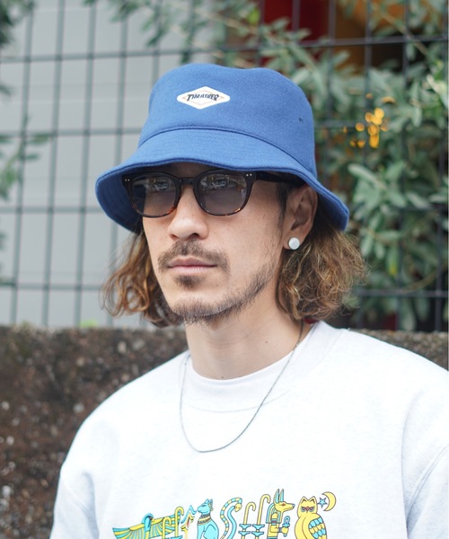 THRASHER（スラッシャー）の「DIAMOND LOGO MELTON BUCKET HAT/スラッシャーバケハ（ハット・メンズ・ブラック/ブラウン/ベージュ/ネイビー・FREE）」の5枚目の写真