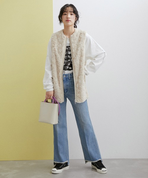 ADAM ET ROPE'（アダムエロペ）の「ダブルポケット2WAYバッグ（ショルダーバッグ・レディース・ブラック/グレー/オフホワイト/サックスブルー・FREE）」の8枚目の写真