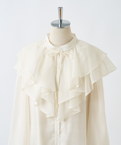 one after another NICE CLAUP（ワンアフターアナザーナイスクラップ）の「【ケープ襟取り外し可能】2wayフリルブラウス（シャツ/ブラウス・レディース・アイボリー/グレー/ブラック系その他/ホワイト系その他・FREE）」の21枚目の写真