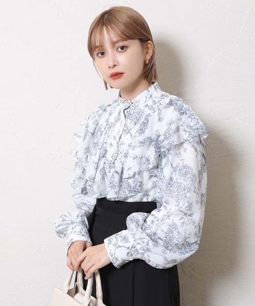 one after another NICE CLAUP（ワンアフターアナザーナイスクラップ）の「【ケープ襟取り外し可能】2wayフリルブラウス（シャツ/ブラウス・レディース・アイボリー/グレー/ブラック系その他/ホワイト系その他・FREE）」の11枚目の写真