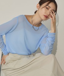 hunch（ハンチ）の「クルーネック シアートップス（Tシャツ/カットソー）」