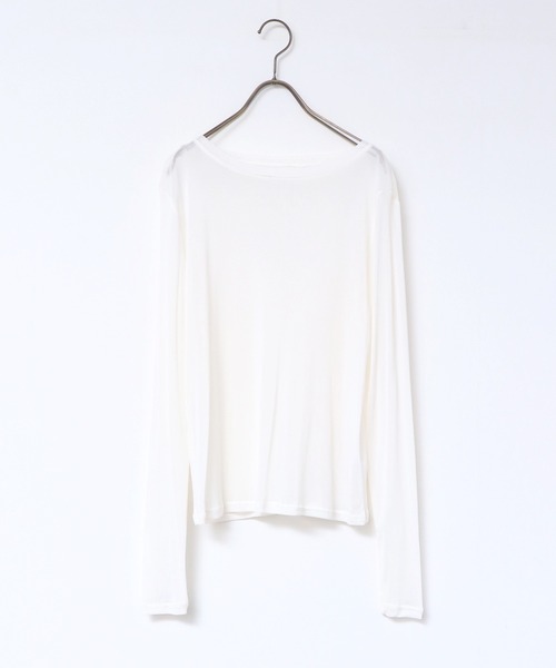 hunch(ハンチ)の「クルーネック シアートップス(Tシャツ/カットソー・レディース・ホワイト/ブラック/コーラル/ブルー/ライトグレー/ライム/ラベンダー/グレイッシュベージュ/ボルドー/グレイッシュブルー/アイボリー/チャコール/ネイビー/ライトブラウン/ピンク/ピンクベージュ/カーキ/ダークブラウン・FREE)」の19枚目の写真