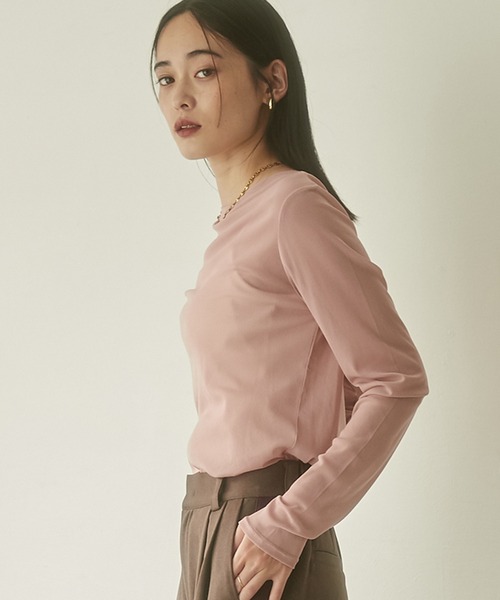 セール】クルーネック シアートップス（Tシャツ/カットソー